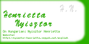 henrietta nyisztor business card